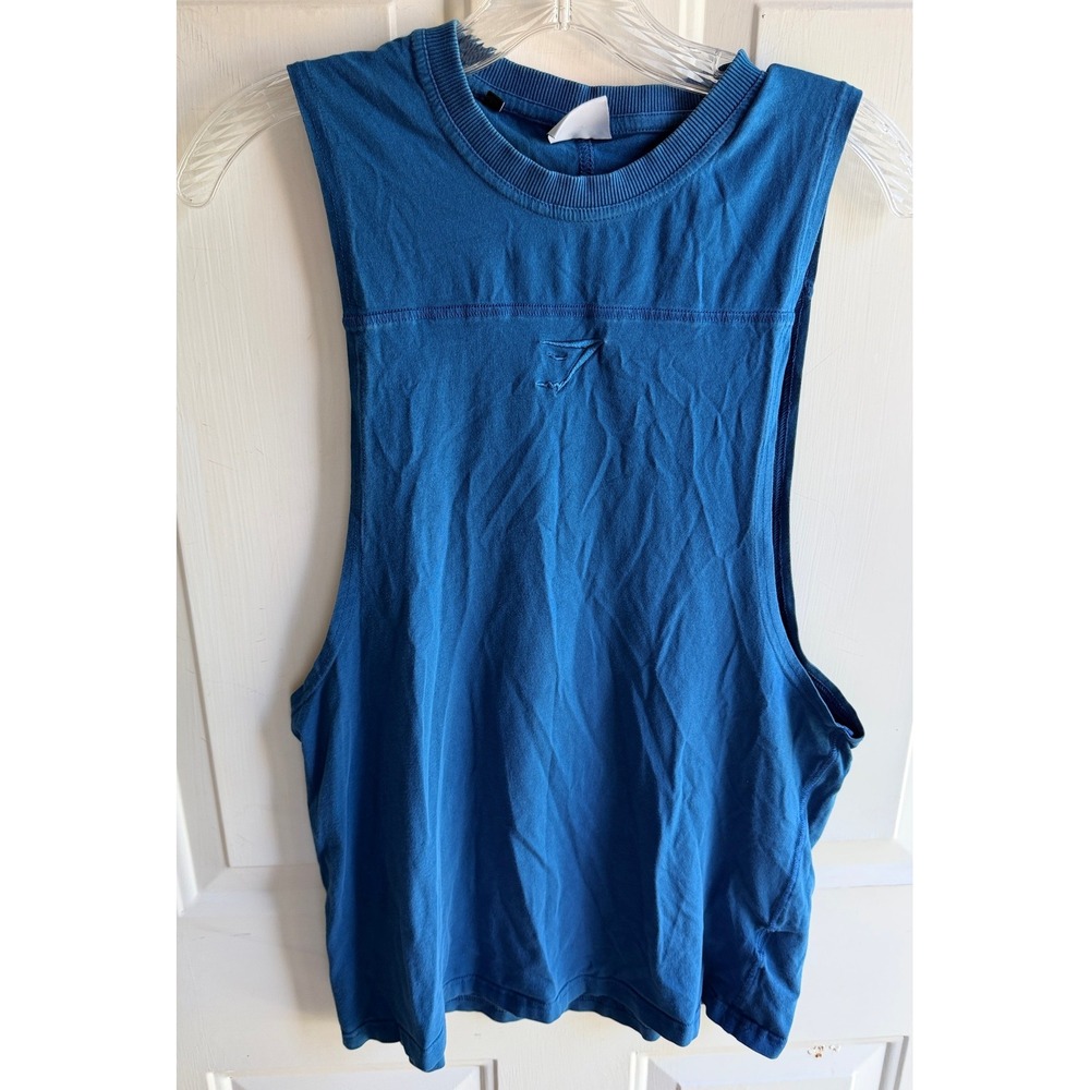 Gymshark Men's Compound Drop Arm Tank Top in the color Sea Steal Sz Small
